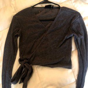 Urban OutfittersWrap Long Sleeve Crop Top